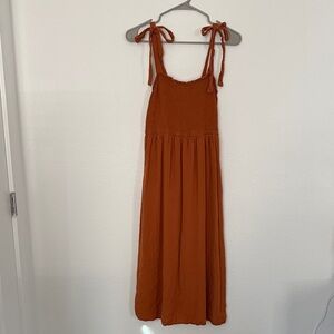 Rust Orange Sleeveless Dress